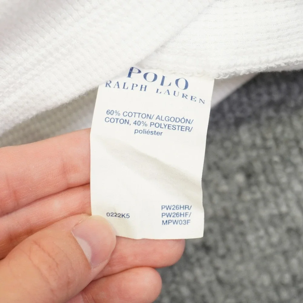 Polo Ralph Lauren Sleepwear Mens XL White Waffle Knit Polo Bear Basketball Shirt